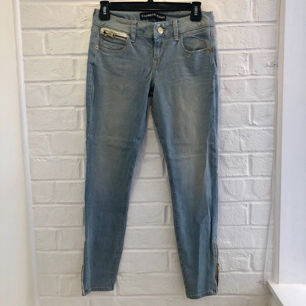 Express Pinstripe Stella Low-Rise Ankle Jegging